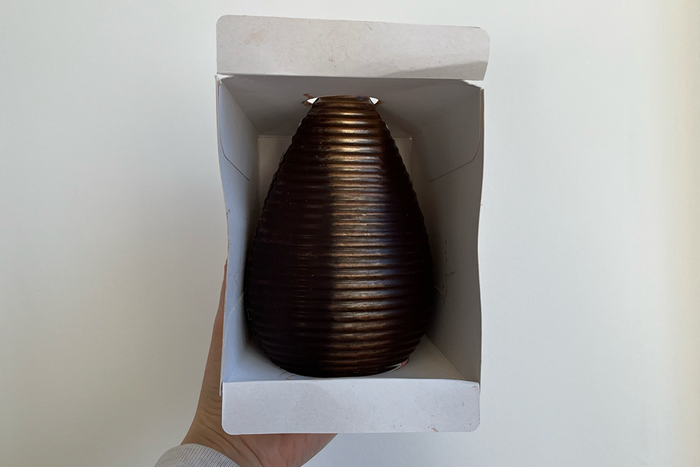 The egg is slim with a pointy top (Alice Reynolds/The Independent)