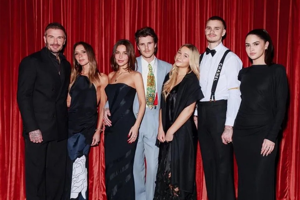 The Beckham family at Cruz’s 21st birthday party in February – without Brooklyn (Victoria Beckham/Instagram)