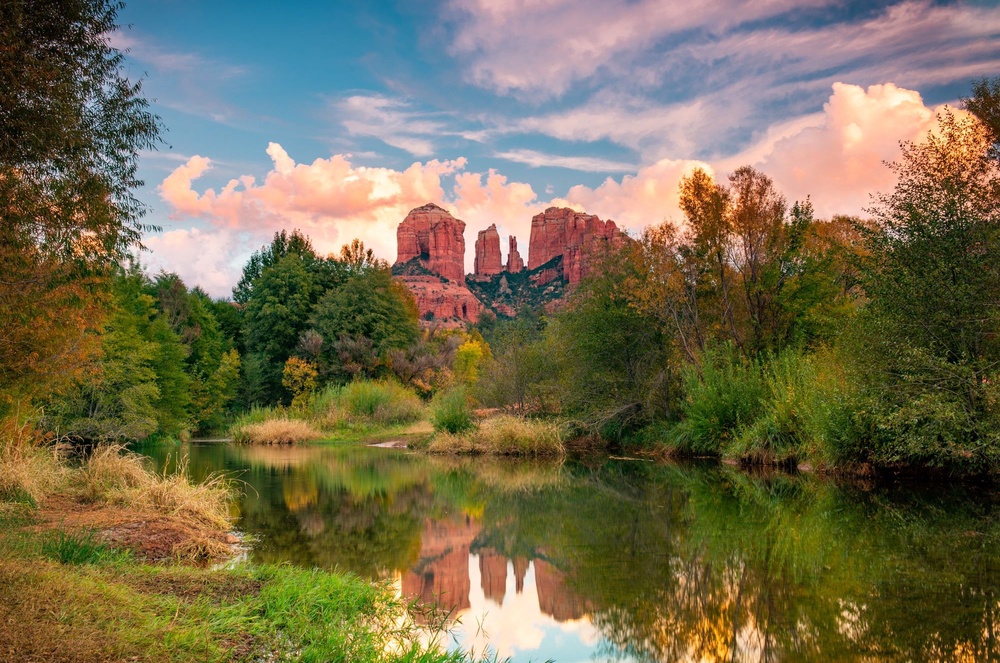 Sedona has big skies and incredible rock formations, such as Cathedral Rock, that give it a cinematic vibe (Leilani - stock.adobe.com)
