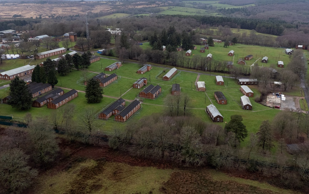 Crowborough Training Camp, East Sussex, where hundreds of migrants are now housed. (PA)