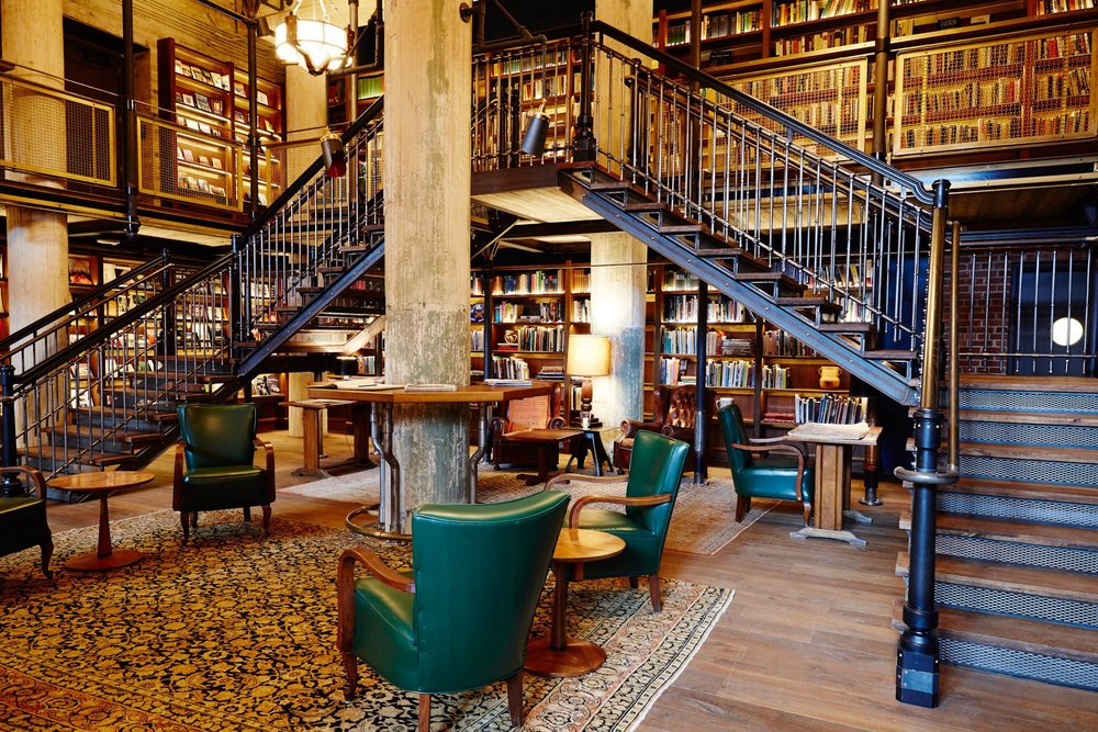 Hotel Emma’s library contains 3,700 books, including several first editions (Hotel Emma)
