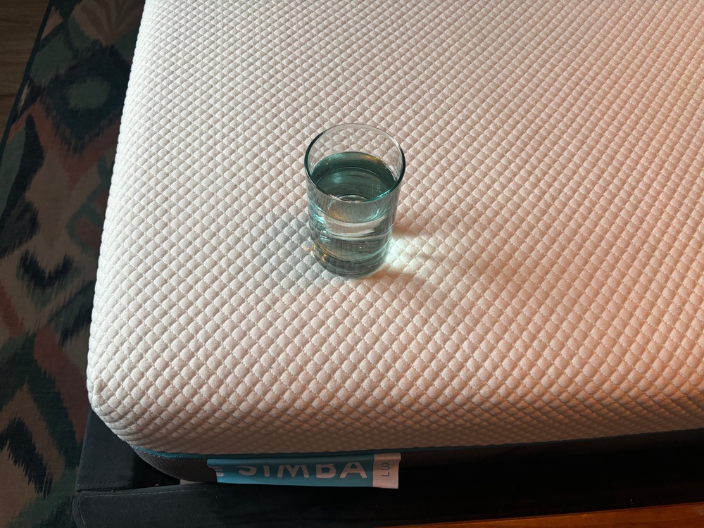 I put a glass of water on the bed to test the motion isolation, and it passed the controlled test with no problem (The Independent)