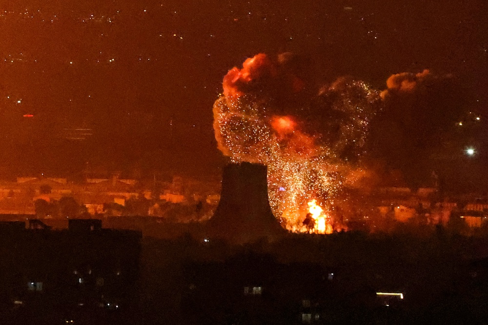 The war, which began in late February, has engulfed large swaths of the Middle East in violence, leading to thousands of deaths. Pictured here is an explosion near Mehrabad International Airport in Tehran March 7 (AFP/Getty)