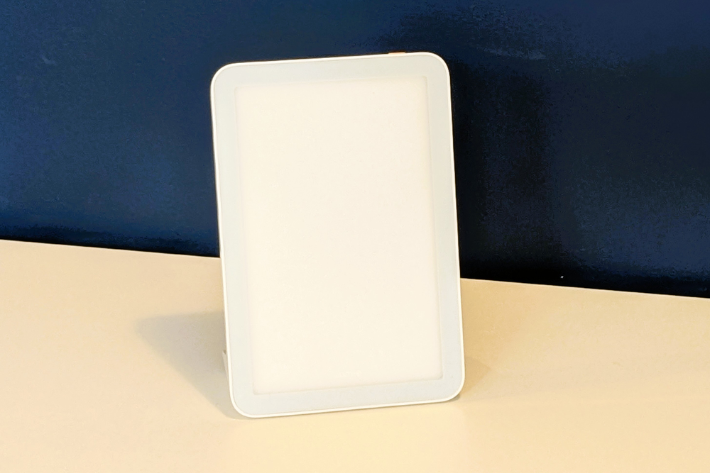 This slotted easily behind my monitor while working (Caroline Preece/The Independent)