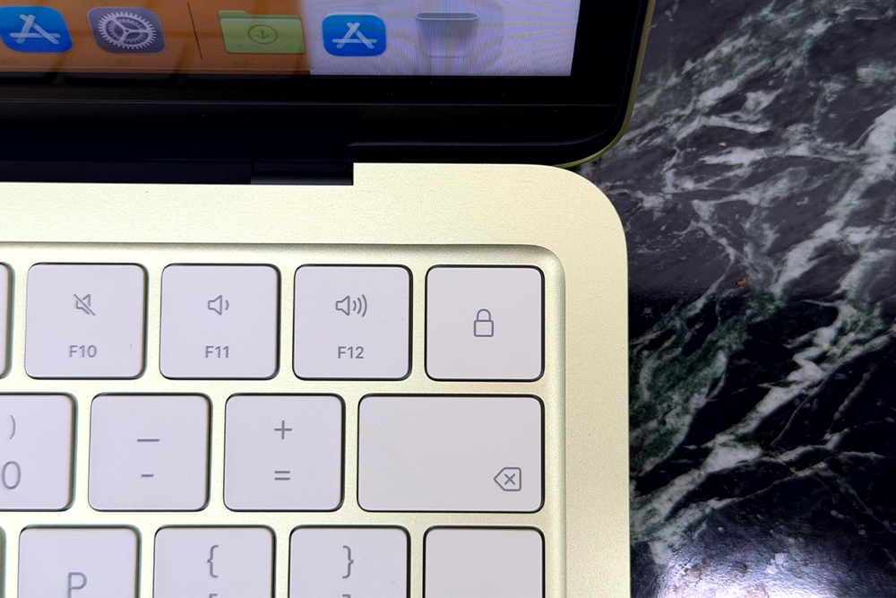 On the 256GB model, a lock screen button takes the place of Touch ID (David Phelan/The Independent)