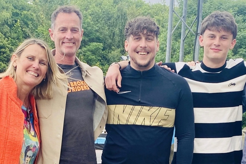 Lindsay and Craig Foreman with Joe and Toby Bennett (Family handout)