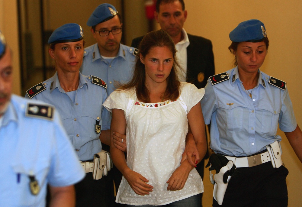 Amanda Knox and Raffaele Sollecito maintained their innocence and, after years of legal battles, were acquitted of sexual assault and murder by Italy’s highest court in 2015 (AFP/Getty)