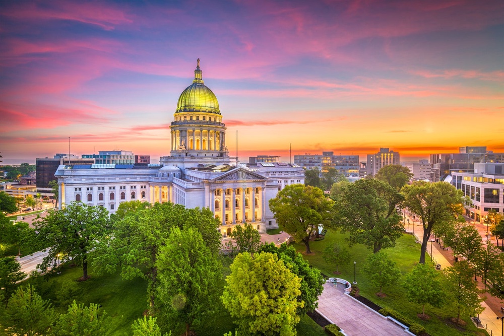 Madison’s focal point is the Wisconsin State Capitol, which features a magnificent granite dome (Getty Images/iStockphoto)