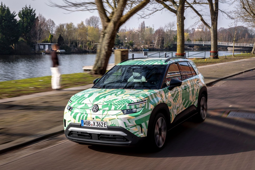 The camouflaged prototype version of the new Volkswagen ID. Cross we drove was pretty close to production spec (Volkswagen)