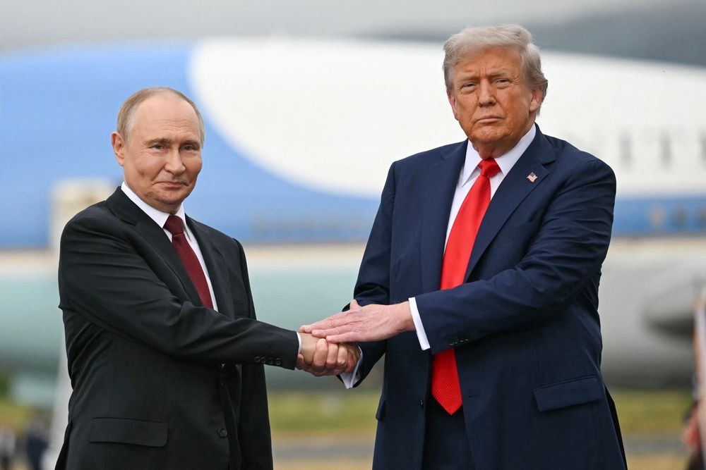 Donald Trump met with his Russian counterpart Vladimir Putin in Alaska last year (AFP/Getty)