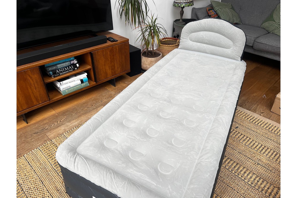 The headboard design aids comfort (Kat Storr/The Independent)
