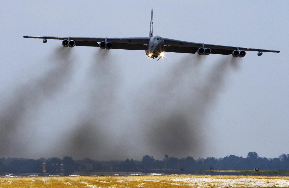The alarm was raised at Barksdale Air Force Base in Louisiana on March 9 following reports of ‘an unmanned aerial system’ operating over the base (AFP via Getty Images)