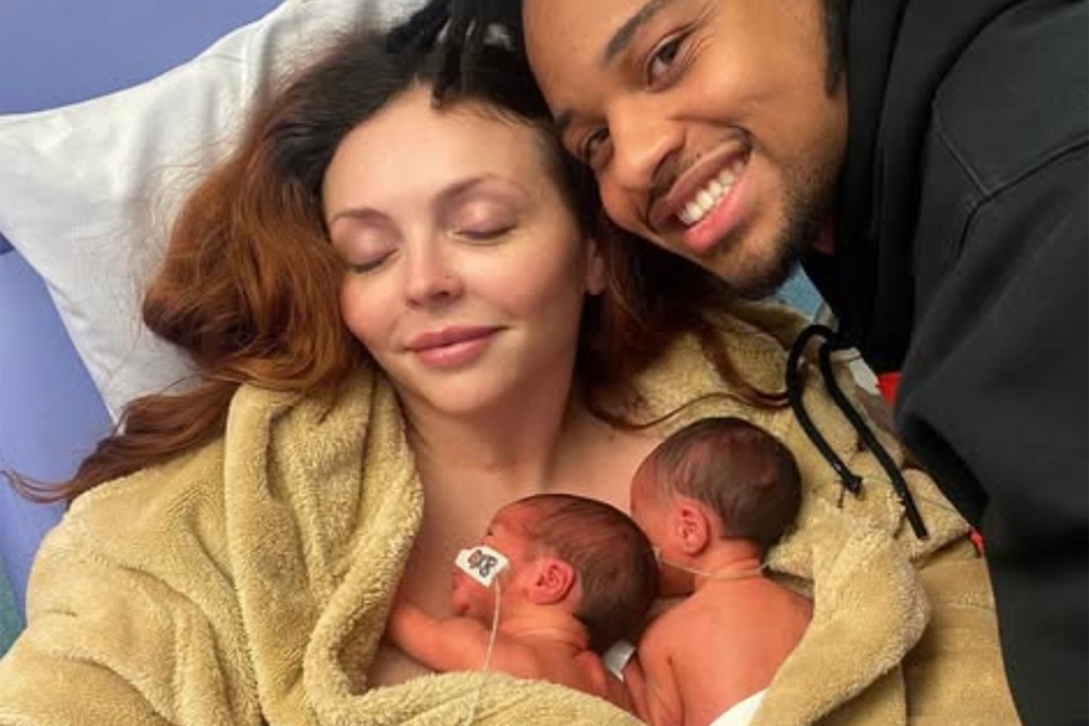 Little Mix singer Jesy Nelson with her twin daughters (Instagram)
