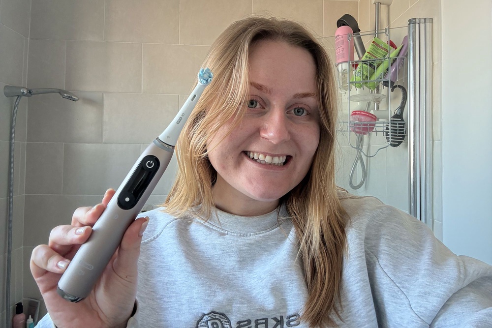 The brush slows around gums (Lucy Smith/The Independent)