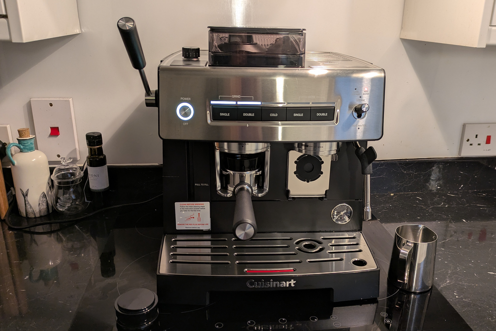 The coffee tasted balanced thanks to the assisted tamping lever (Rachael Penn/The Independent)