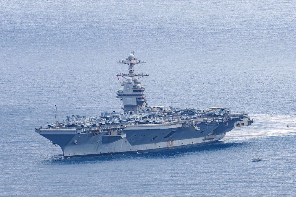 El presidente Trump anunció que las tropas estadounidenses han desembarcado en territorio iraní, lo que supone una importante escalada en la guerra. En la imagen se muestra el USS Gerald R. Ford, que ha participado en la ofensiva, el 23 de marzo. (AFP/Getty)