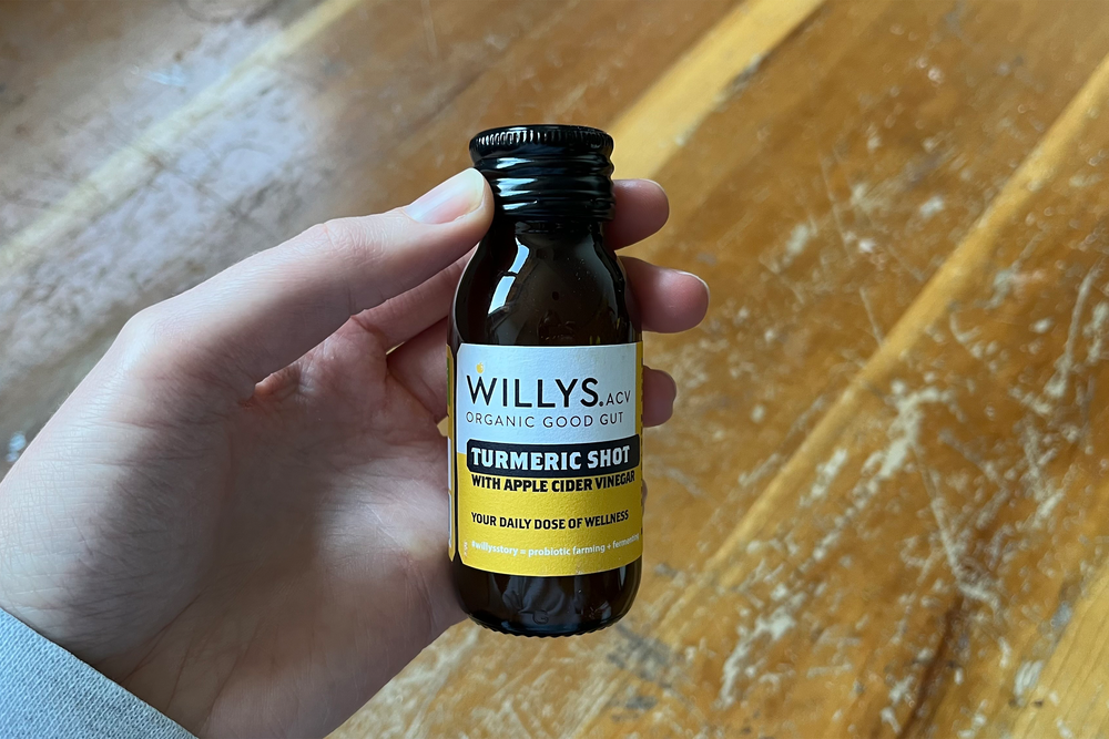 These are punchy ready-to-drink ACV shots (Alice Reynolds/The Independent)