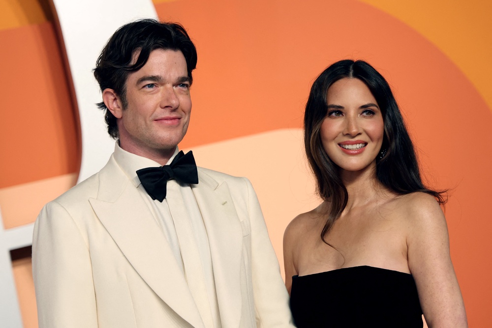 Olivia Munn says her husband, John Mulaney, used humor to help her deal with her breast cancer diagnosis in 2023 (AFP/Getty)