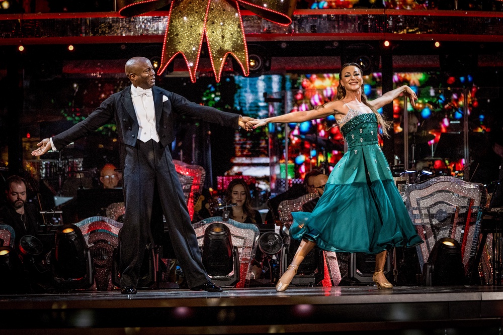 Mushtuk dancing with Nicholas Bailey in the 'Strictly' Christmas special (BBC/Guy Levy)