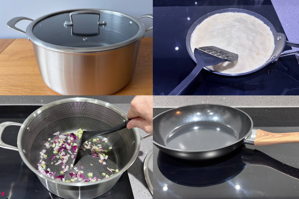 I cooked a range of dishes in each pan (Siobhan Grogan/The Independent)