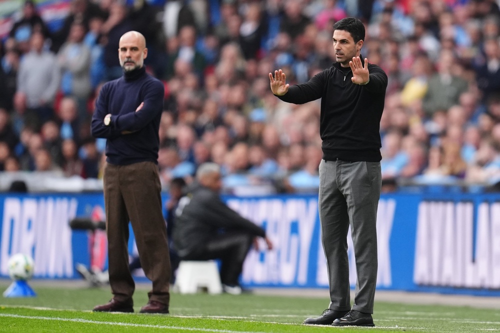 Guardiola insisted the title race would be ‘over’ if Arsenal won at the Etihad and is expecting Arteta to do something different (PA Wire)