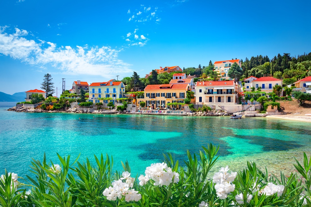 The first place the teams reached was Fiskardo in Kefalonia (Getty Images)