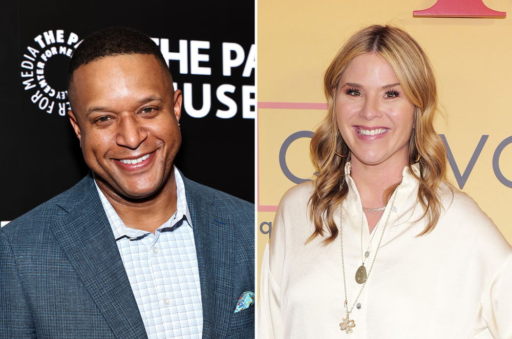 Craig Melvin (left) accidentally revealed that his Today show co-anchor Jenna Bush Hager (right) makes a surprise cameo in 'The Devil Wears Prada 2' (Getty)