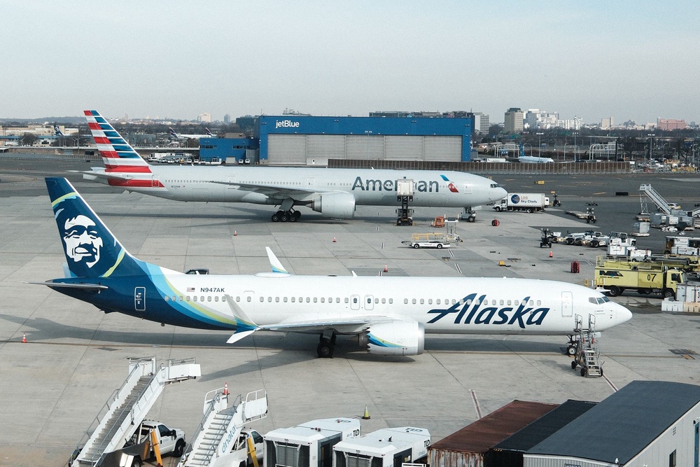 Alaska Airlines began serving the airport last month (AFP via Getty)