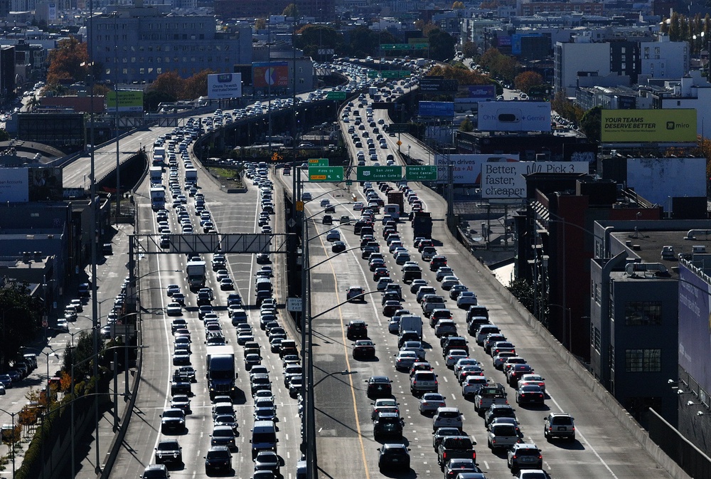 In 2021, commute time hit a ten-year low of 25.6 minutes. But that figure has been increasing in the last few years (Getty Images)