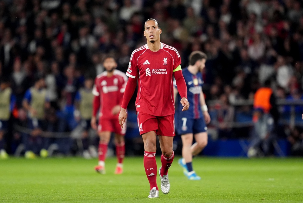 Liverpool captain Virgil van Dijk said the match against PSG was ‘tough work’ (Adam Davy/PA Wire)