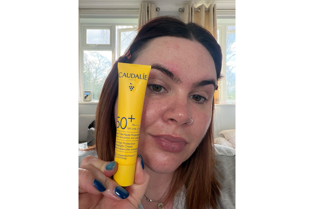 My make-up applied seemlessly on top (Lucy Partington/The Independent)