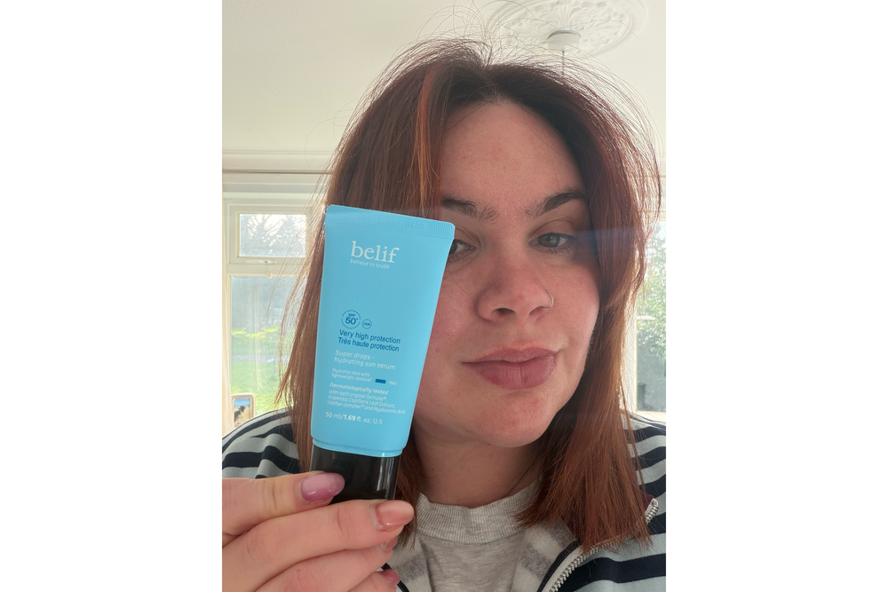 For something lightweight and skincare-like, I’d recommend Belif super drops sun serum (Lucy Partington/The Independent)