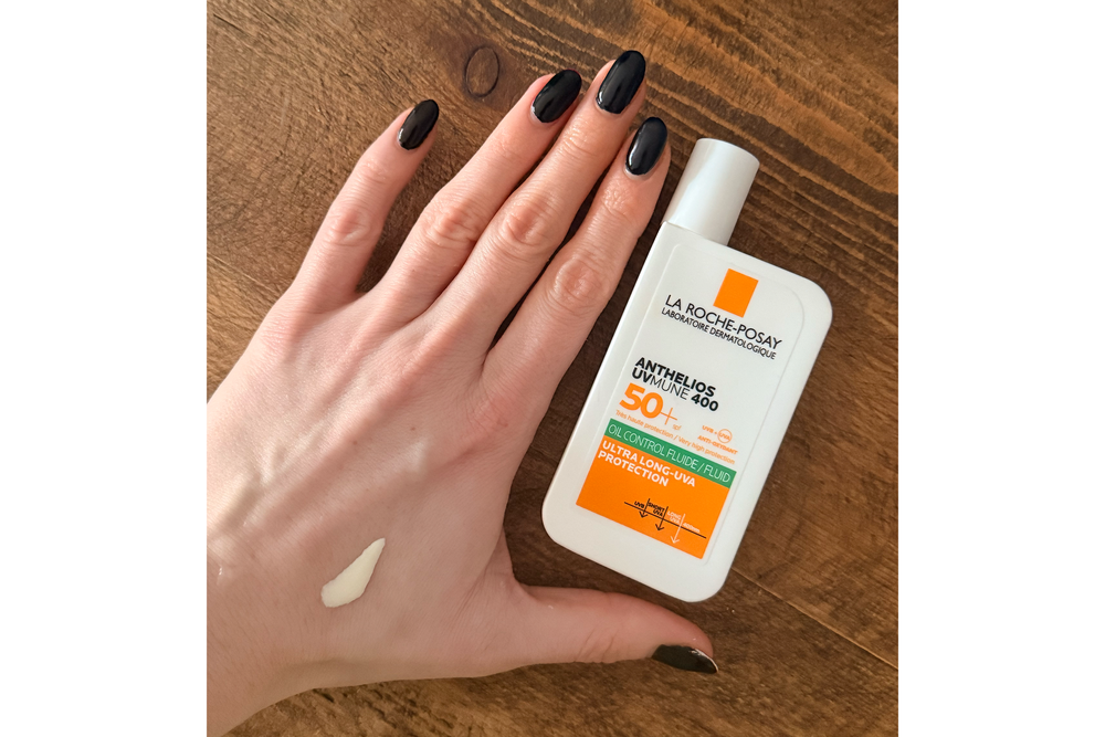 Swatch of the La Roche-Posay anthelios (Louise Whitbread/The Independent)