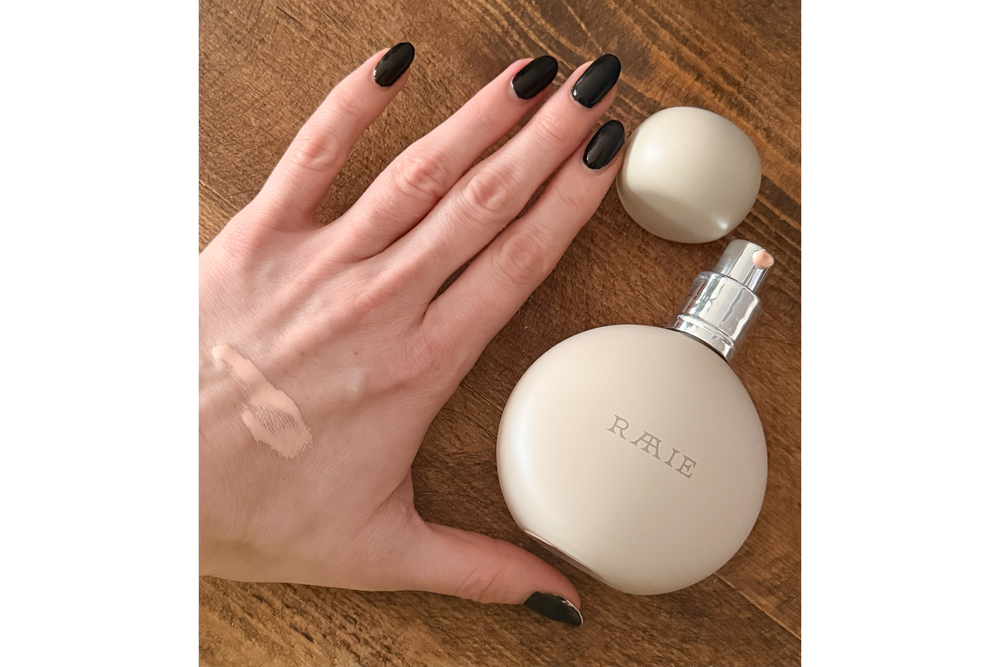 Swatching the Raeso sun milk drops (Louise Whitbread/The Independent)