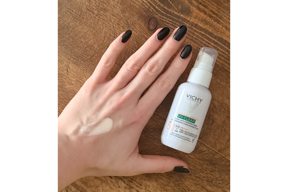 Swatch of Vichy capital soleil sunscreen (Louise Whitbread/The Independent)