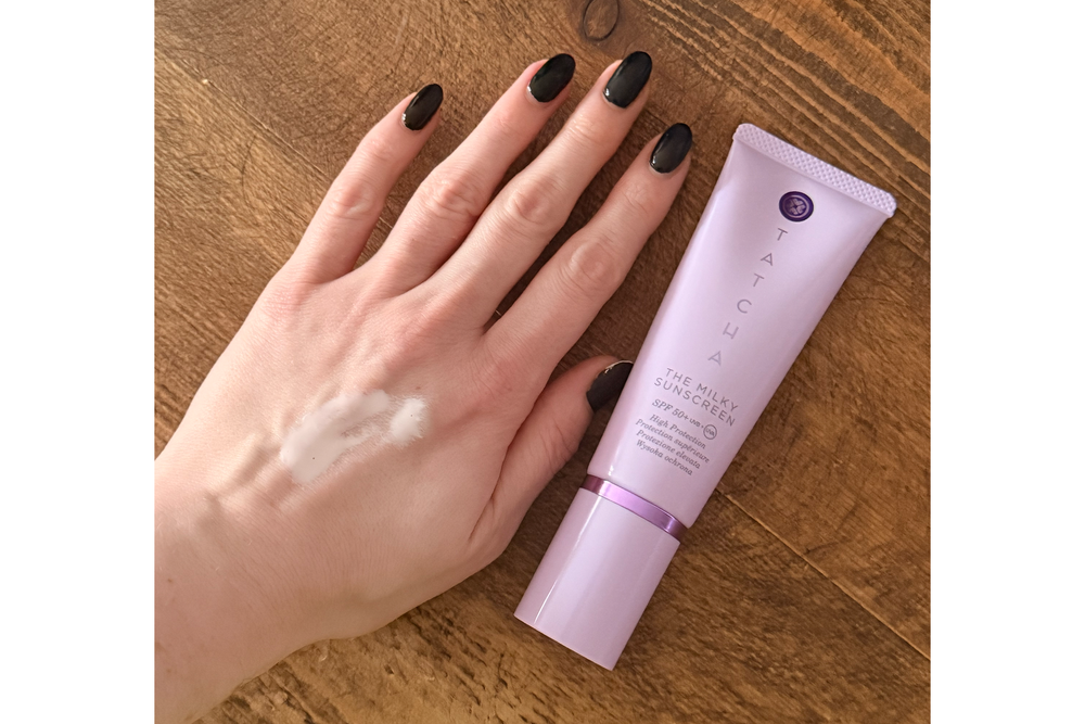 Swatch of the Tatcha the milky sunscreen SPF50 (Tatcha)