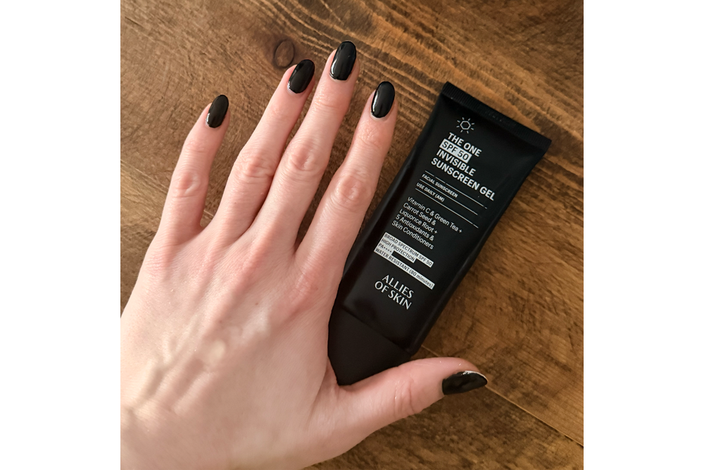 A swatch of Allies of Skin the one SPF 50 (Louise Whitbread/The Independent)