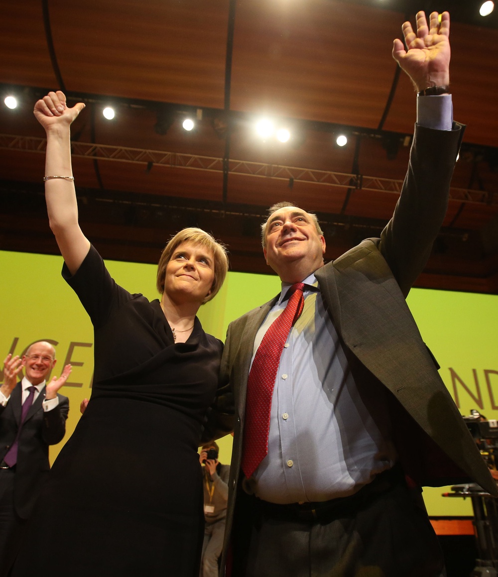 Sturgeon pictured with the late Alex Salmond in 2014 (Andrew Milligan/PA)