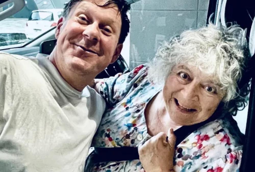Simon Draper with his friend and collaborator Miriam Margolyes (Rex TV)