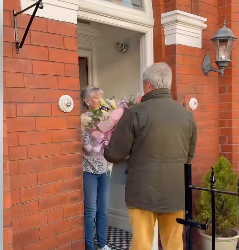 The Reform UK leader announced the winner of the controversial competition earlier this month, telling June from Wigan that the party would be paying for her entire street’s energy bills for a year (Facebook/Nigel Farage)