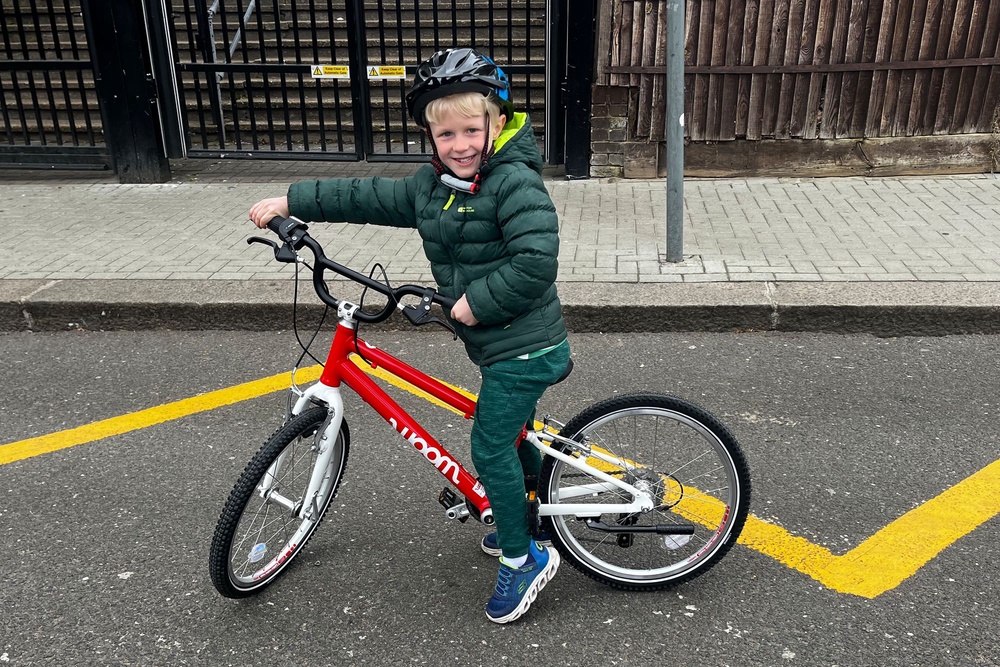 The bikes were put through their paces by our mini testers (Kat Storr/The Independent)