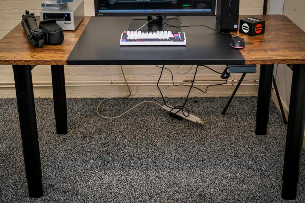 The desk feels robust enough for heavy items (Alastair Jennings/The Independent)