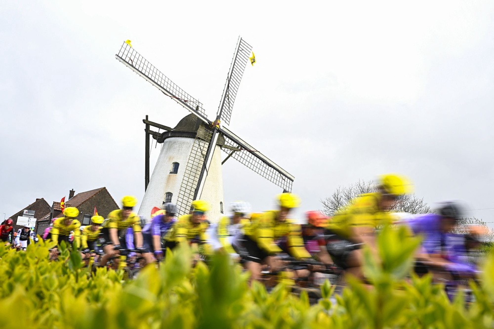 The race sees the riders swap the cobbles of Flanders in the previous Monument for the harsher pavé of northern France (Belga/AFP via Getty Images)