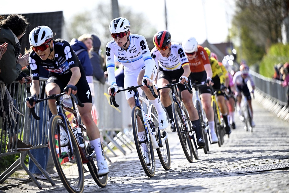 She was among an elite group of ten at the business end of last Sunday's Tour of Flanders, won by Demi Vollering (Belga/AFP via Getty Images)