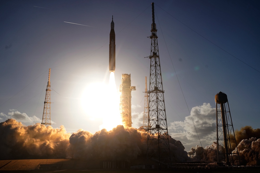 A huge roar marks blast-off at Kennedy Space Centre (John Raoux/AP) (AP)