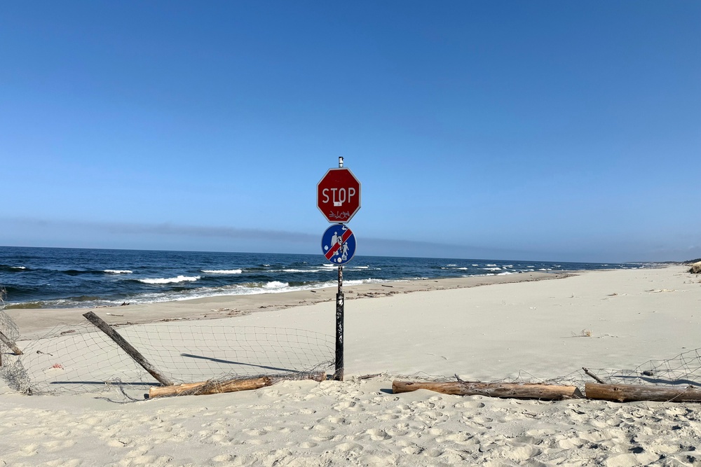 Line in the sand: The border between Poland and Kaliningrad Oblast, an exclave of Russia (Annabel Grossman/The Independent)
