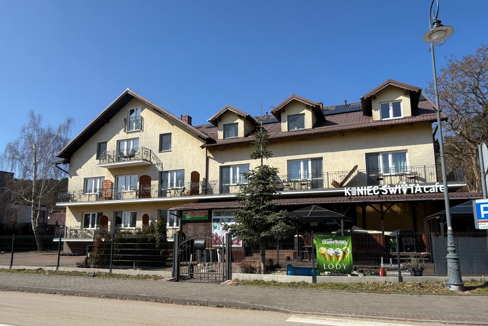 Koniec Świata (the end of the world) cafe in Piaski, closed until summer, when tourists will make their way to the area (Annabel Grossman/The Independent)