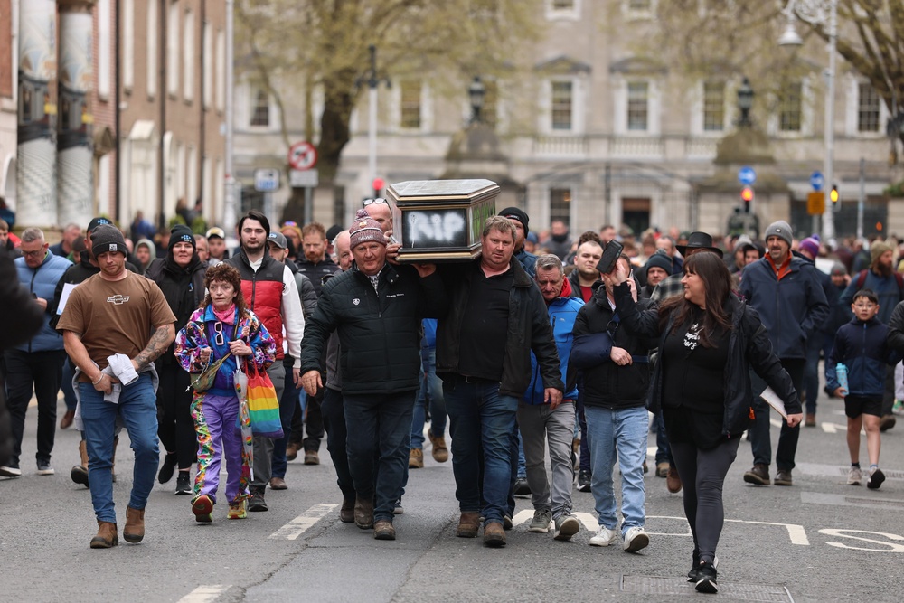 Fuel protesters in Dublin on Friday (Liam McBurney/PA) (PA Wire)