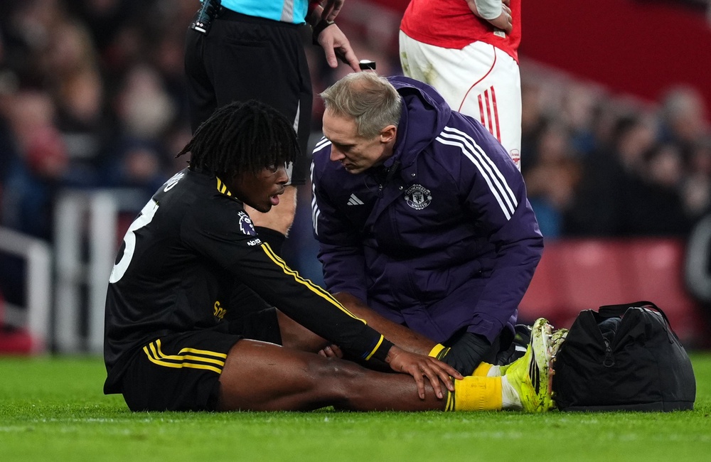 Patrick Dorgu has been sidelined since picking up an injury in Manchester United’s win at Arsenal (Mike Egerton/PA) (PA Wire)