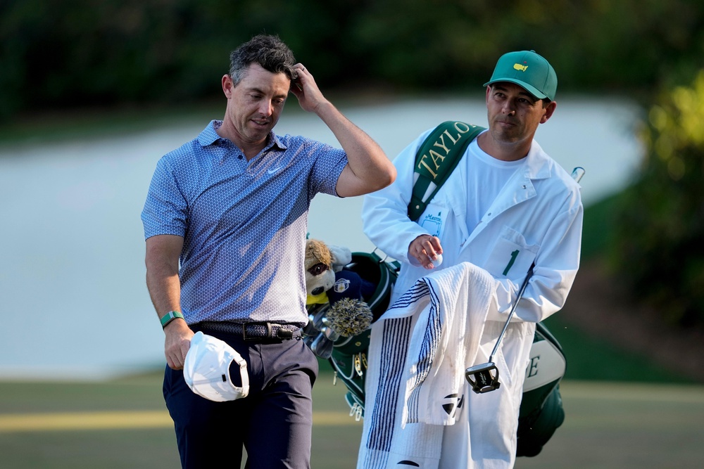 Rory McIlroy was pegged back on Saturday (AP)